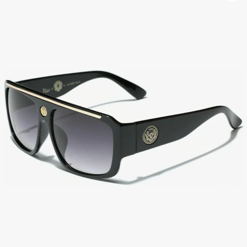 Men Sunglasses clear Lens Black Frame Designer Elegant Hip Hop Style Fashion New